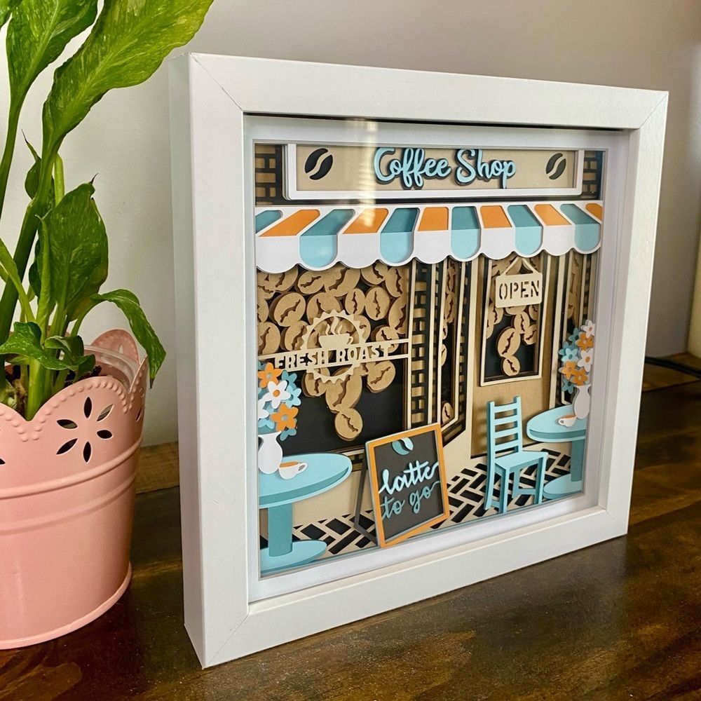 3D Coffee Shop Shadowbox - Picture 2 of 8